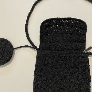 Black Woven Bag with Coin Purse